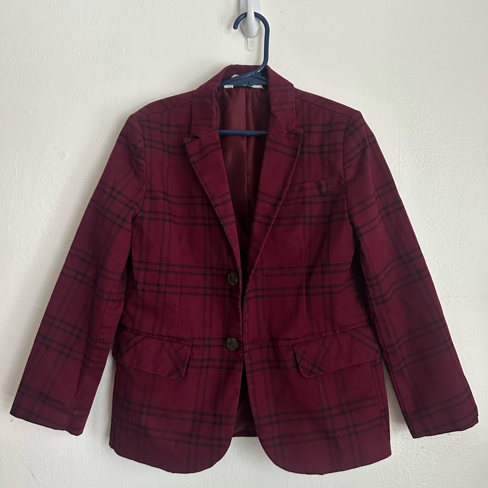 Cat & Jack Burgundy Plaid Jacket